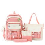 ⁦Ensemble de sacs d’école Kawai pour adolescents 4Pcs GUORANCHAO Rose – محفظة 4 قطع كاواي وردي⁩ - الصورة ⁦3⁩