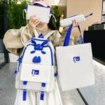 ⁦Ensemble de sacs d'école Kawai pour adolescents 4Pcs Lapin X Blanc - محفظة 4 قطع كاواي أبيض⁩ - الصورة ⁦5⁩
