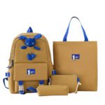 ⁦Ensemble de sacs d'école Kawai pour adolescents 4Pcs Lapin X Marron - محفظة 4 قطع كاواي بني⁩ - الصورة ⁦4⁩