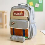 Sac à Dos pour Enfants avec Trousse Assortie 2504 Gris - حقيبة ظهر مدرسية للأطفال مع مقلمة رمادي