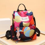⁦Sac à dos oxford Antivol étanche pour femmes - multicouleur  - حقيبة ظهر أكسفورد مقاومة للماء ومضادة للسرقة للنساء⁩ - الصورة ⁦2⁩