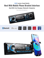 ⁦Poste radio BT Avec Support smart-phone intégré  1 Din Radio FM ,SD,TF, 2-USB 12V⁩ - الصورة ⁦6⁩