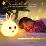⁦Lampe Tactile en Silicone Rechargeable USB - Veilleuse Enfant Lapin⁩ - الصورة ⁦3⁩