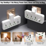 ⁦Multiprise Murale LED avec 2 ports USB-A et 1 port USB-C (charge rapide) - مقبس طاقة مقبس طاقة مع منافذ شحن⁩ - الصورة ⁦4⁩
