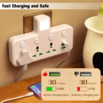⁦Multiprise Murale LED avec 2 ports USB-A et 1 port USB-C (charge rapide) - مقبس طاقة مقبس طاقة مع منافذ شحن⁩ - الصورة ⁦3⁩