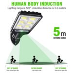 ⁦Lampadaires solaires à LED d'extérieur avec détecteur de mouvements - مصباح خارجي يعمل بالطاقة الشمسية⁩ - الصورة ⁦6⁩