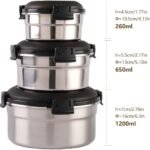 ⁦Conteneurs Alimentaires Empilables en Acier Inoxydable Écologiques 3pcs – حاويات طعام من الستانلس ستيل قابلة للتكديس⁩ - الصورة ⁦3⁩