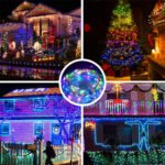 ⁦Guirlande lumineuse d'extérieur 100 LED multicolore 10 m RGB synchronisation de musique⁩ - الصورة ⁦2⁩