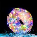 ⁦Guirlande lumineuse d'extérieur 100 LED multicolore 10 m RGB synchronisation de musique⁩ - الصورة ⁦4⁩