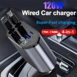 ⁦Chargeur de Voiture Rétractable 4en1 120W - شاحن سريع⁩ - الصورة ⁦5⁩