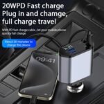 ⁦Chargeur de Voiture Rétractable 4en1 120W - شاحن سريع⁩ - الصورة ⁦4⁩
