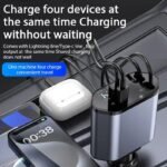 ⁦Chargeur de Voiture Rétractable 4en1 120W - شاحن سريع⁩ - الصورة ⁦3⁩