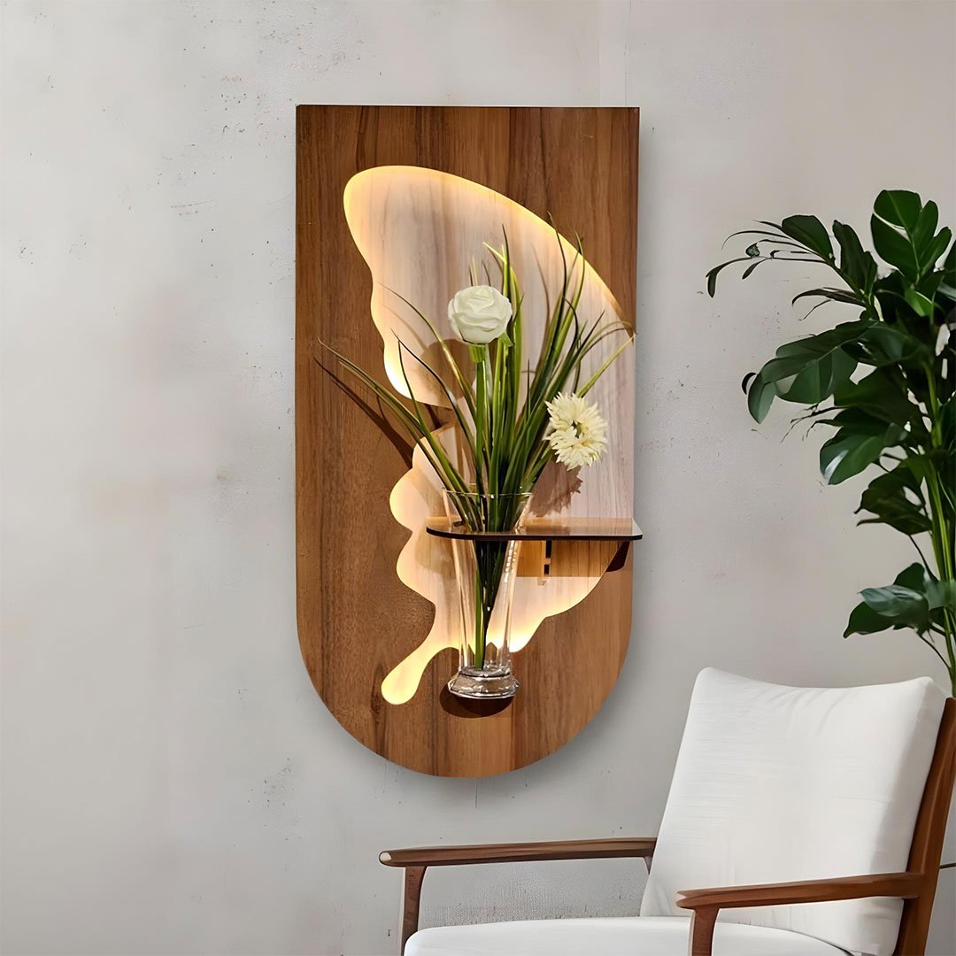 Tableau-HMD-2.jpg Panneau Mural Décoratif avec Éclairage LED Design Moderne en Bois V1 - الصورة 1