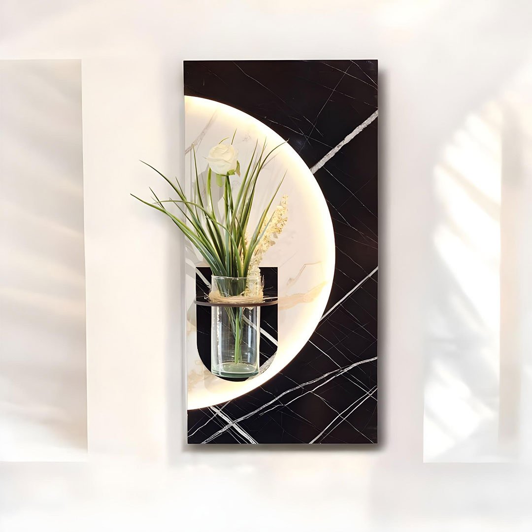 Tableau-HMD-3.jpg Panneau Mural Décoratif avec Éclairage LED Design Moderne en Bois V4 - الصورة 1