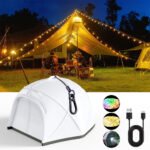 Guirlande lumineuse LED en forme de tente portable rechargeable pour camping - مصباح تخييم على شكل خيمة