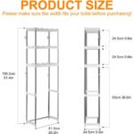 ⁦Étagère de salle de bain au-dessus des toilettes à 3 niveaux⁩ - الصورة ⁦6⁩