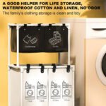 ⁦Grand Panier à Linge 4 Compartiments pour Ranger les Vêtements - سلة تجميع الملابس حجم كبير⁩ - الصورة ⁦5⁩