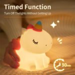 ⁦Veilleuse en Silicone Forme Unicorne pour Chambre d'enfant Rechargeable⁩ - الصورة ⁦5⁩