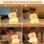 ⁦Veilleuse en Silicone Forme Unicorne pour Chambre d'enfant Rechargeable⁩ - الصورة ⁦3⁩