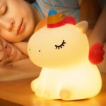 Veilleuse en Silicone Forme Unicorne pour Chambre d'enfant Rechargeable