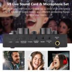 ⁦V8 Externe Live Carte Son avec Microphone Set - بطاقة صوت مع ميكروفون للتسجيلات الصوتية⁩ - الصورة ⁦5⁩