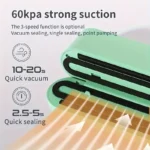 ⁦Mini scelleuse sous vide et Extracteur d'air portable 60 kPa avec 3 niveaux de température - جهاز تفريغ الهواء وغلق الأكياس⁩ - الصورة ⁦4⁩