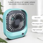 ⁦Mini ventilateur carré rechargeable par USB - مروحة مكتب قابلة للشحن⁩ - الصورة ⁦4⁩