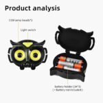 ⁦Lampe frontale à LED en Forme de Hibou WT209 - مصباح رأس على شكل بومة⁩ - الصورة ⁦4⁩