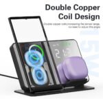 ⁦Chargeur sans fil 4 en 1 et station de charge ultra rapide avec Miroir Réveil integré⁩ - الصورة ⁦5⁩