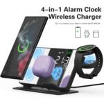 ⁦Chargeur sans fil 4 en 1 et station de charge ultra rapide avec Miroir Réveil integré⁩ - الصورة ⁦2⁩