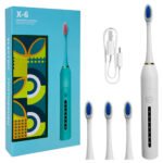 Brosse à Dents Électrique 4 Têtes Incluses Rechargeable et Étanche IPX7 - فرشاة أسنان كهربائية بأربعة رؤوس