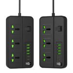 ⁦Multiprise 3 Socket avec 4 Ports USB 2 Type-C 4000W Protection Surcharge - مقبس طاقة  مع منافذ شحن⁩ - الصورة ⁦3⁩