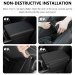 ⁦Housse fine pour Accoudoir de voiture en cuir avec 2 sacs de rangement - وسادة مسند الذراع في السيارة⁩ - الصورة ⁦3⁩