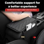 ⁦Housse fine pour Accoudoir de voiture en cuir avec 2 sacs de rangement - وسادة مسند الذراع في السيارة⁩ - الصورة ⁦5⁩