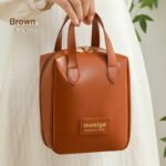⁦Pochette cosmétique ensimili cuir à double fermeture éclair⁩ - الصورة ⁦3⁩