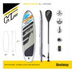 ⁦Hydro-Force White Cap Paddle gonflable Avec Pompe À Main Et Sac À Dos Bestway-65342⁩ - الصورة ⁦5⁩