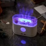 Humidificateur flamme multicolore des huiles essentielles aromatiques en pierre de sel 200ml - موزع روائح الزيوت العطرية باللهب مع صخور الملح الكريستالي 200 مل