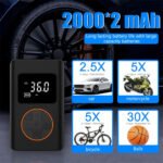 ⁦Compresseur d'air pour pneus de voiture avec manomètre numérique - جهاز ضغط الهواء⁩ - الصورة ⁦2⁩