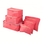⁦Ensemble de 6 Pcs Sacs de rangement Cube de voyage laundry Pouch⁩ - الصورة ⁦2⁩