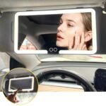 Miroir de courtoisie rechargeable double buttons avec 3 modes d’éclairage - مرآة مكياج مضيئة للسيارات