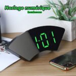 Horloge numérique miroir grand écran pour chambre à coucher