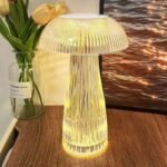 ⁦Veilleuses transparentes avec télécommande tactile en forme de champignon⁩ - الصورة ⁦3⁩