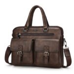 Cartable Homme en Simili Cuir Design Élégant Jeep Marron Foncé - حقيبة جلدية لون بني داكن
