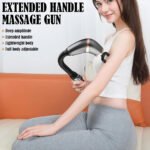 ⁦Pistolet de massage poignée allongée avec 4 têtes, 3 modes et 6 niveaux - جهاز تدليك الجسم⁩ - الصورة ⁦4⁩