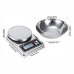 ⁦Balance de cuisine haute précision numérique avec bol en acier inoxydable, 5 kg / 1 g avec écran LCD⁩ - الصورة ⁦4⁩