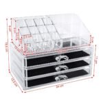 ⁦Boîte de rangement de maquillage acrylique avec 3 tiroirs     h⁩ - الصورة ⁦6⁩