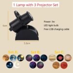 ⁦Lampe de projection de ciel étoilé avec 15 motifs - مصباح عرض القمر⁩ - الصورة ⁦6⁩
