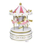 ⁦Carrousel Music Box Rotatif à 4 Chevaux Classique Melody⁩ - الصورة ⁦3⁩