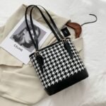 ⁦Sacs à bandoulière pied-de-poule Vintage pour femmes grande capacité⁩ - الصورة ⁦4⁩