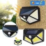 Lampe solaire 158 LED détecteur de mouvement imperméable 3 modes